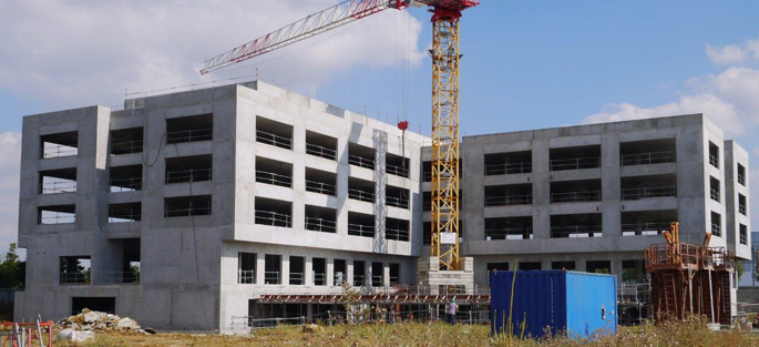 Photographie de chantier du programme de bureaux Carré Haussmann (Août 2016)