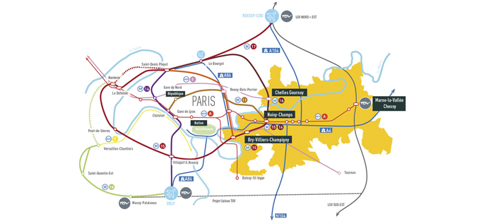 Accessibilité : Transports à Marne-la-Vallée - Grand Paris Express