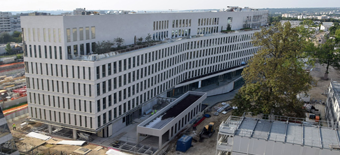 Cité Descartes : Chantier de l'immeuble de bureaux Casden, Août 2017