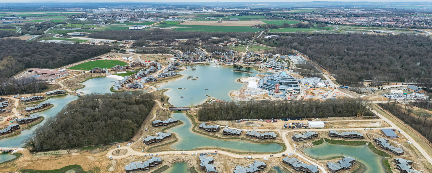 Vue aérienne du chantier de Village Nature Paris (Mars 2017)