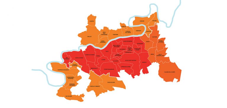 Carte du périmètre d'intervention EPAMARNE/EPAFRANCE à Marne-la-Vallée (2017)