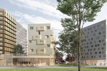 Programme Treed-it : immeuble à ossature bois R+10, à la Cité Descartes