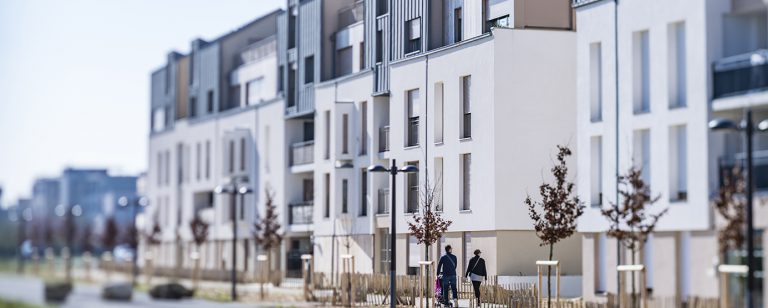 Photographie de logements présents dans l'écoquartier de Montévrain