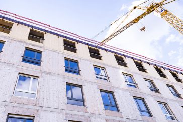 Chantier de la Résidence étudiante Le Luzard II, dans le quartier de La Ferme du Buisson (Octobre 2017)