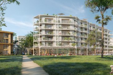 Modélisation de l'immeuble Vinci dans le quartier Le Sycomore, à Bussy Saint-Georges