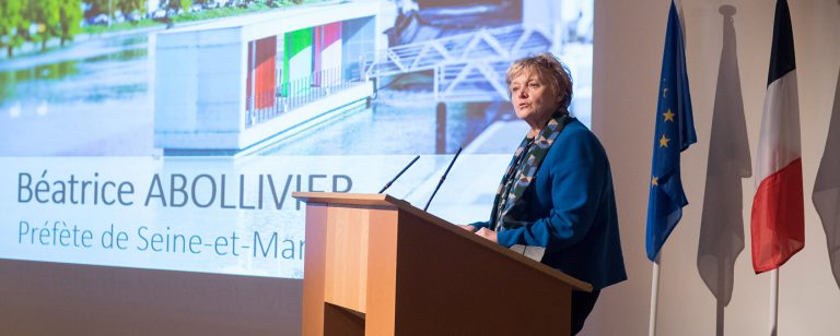 Discours de Béatrice Abollivier, préfète de Seine-et-Marne, lors de la cérémonie des voeux 2018 EPAMARNE/EPAFRANCE, à Noisiel