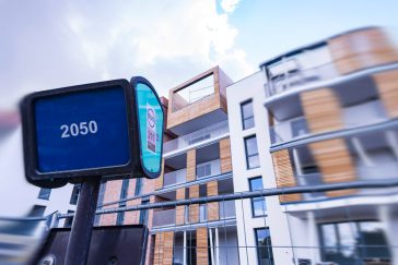 Photographie d'un lotissement de logements de L'Orée des Arts dans le quartier de la Ferme du Buisson