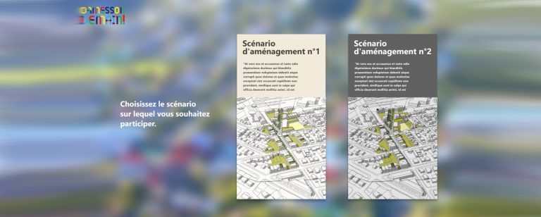 BIM Citoyen, sur le site Ormesson Demain : choisissez le scénario sur lequel vous souhaitez participer (scénario d'aménagement n°1 ou scénario n° 2)