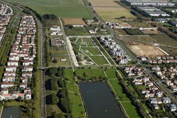 Vue aérienne des quartiers des Cent Arpents, du Sycomore et Gustave Eiffel à Bussy Saint-Georges