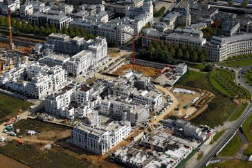 Photographie aérienne du Centre urbain du Val d'Europe à Serris et Chessy