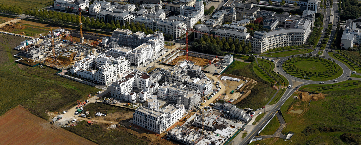 Photographie aérienne du Centre urbain du Val d'Europe à Serris et Chessy