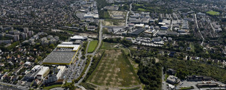 Vue de la VDO depuis l’autoroute A4, de Villiers-sur-Marne (site de Marne-Europe) vers Champigny, Chennevières et Ormesson-sur-Marne