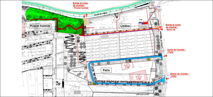 Afin de faciliter la desserte du chantier et de préserver au mieux la tranquillité des riverains, trois accès spécifiques vont être aménagés