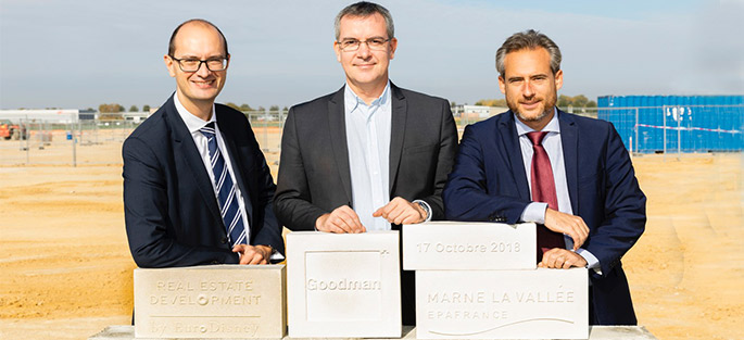 Pose de la première pierre du programme Goodman à Bailly-Romainvilliers