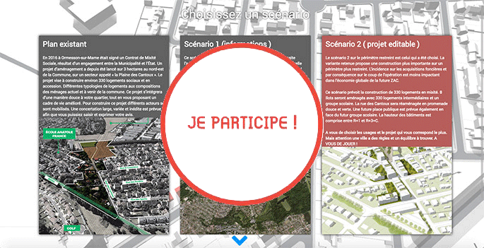 outil de concertation numérique, BIM Citoyen, plateforme de jeu en ligne qui permet de créer son propre projet.