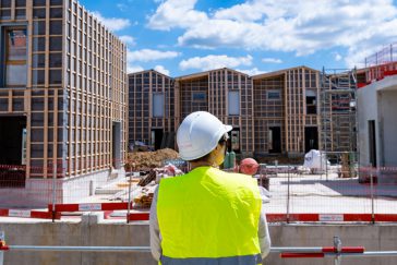 ecoquartier le sycomore, chantier du programme de logements liv'in bussy (lot sy4) bbca - bois en juin 2018
