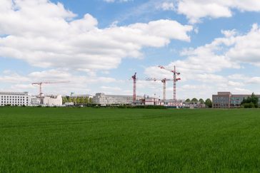 Les champs de la ZAC des studios et des congrès, à Chessy.