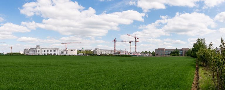 Les champs de la ZAC des studios et des congrès, à Chessy.